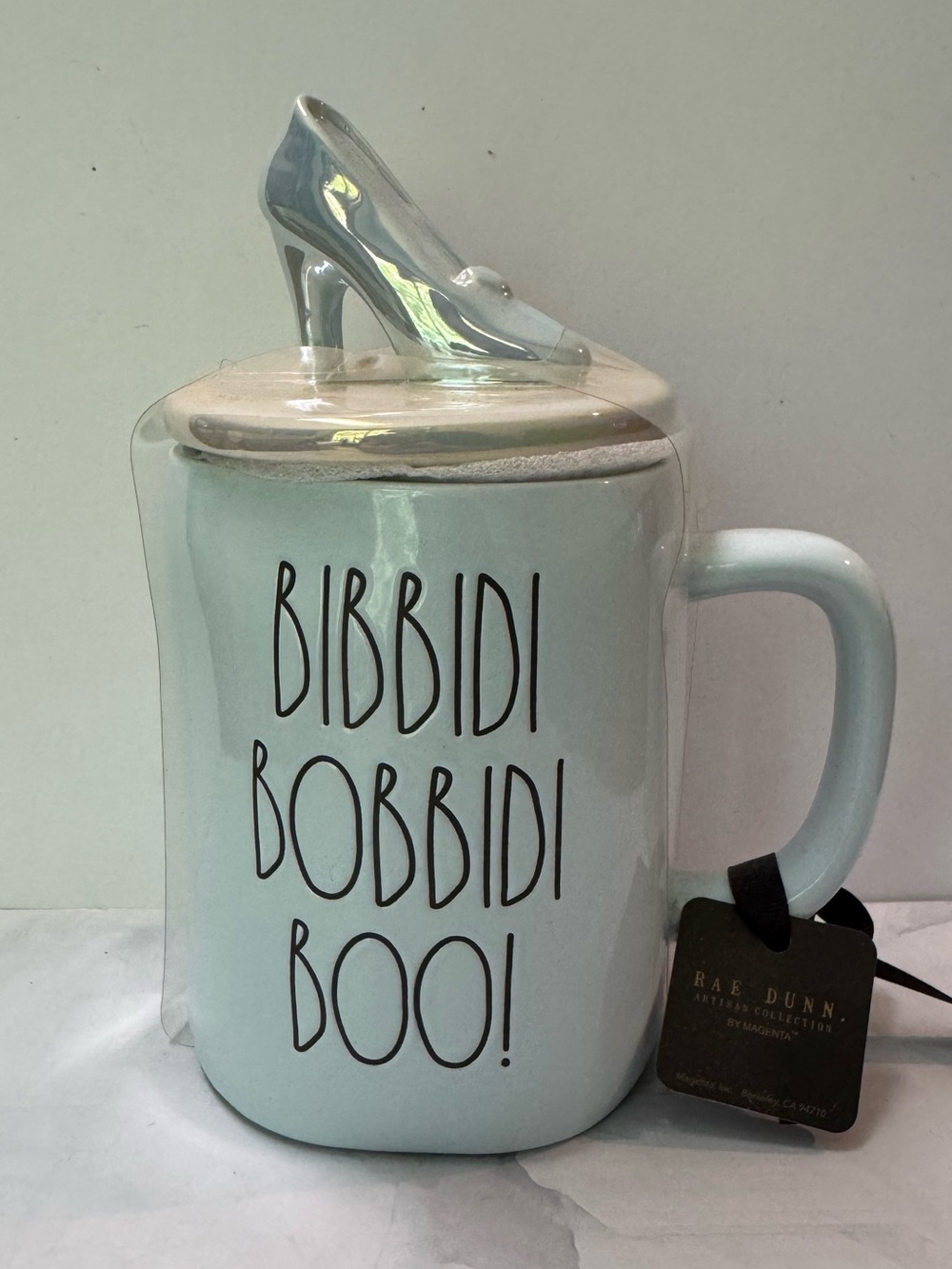 Rae Dunn Light Blue "Bibbidi Bobbidi Boo!" Disney Cinderella Ceramic Mug